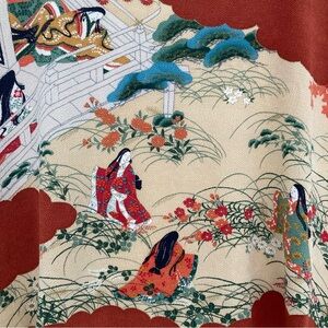 Traditional Japanese Fiber Art Tapestry - Multicolor Fabric Scarf one-of-a-kind